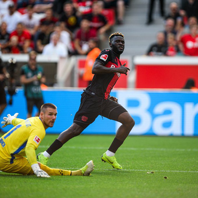 Boniface shines as Leverkusen down Darmstadt in 6-goal thriller