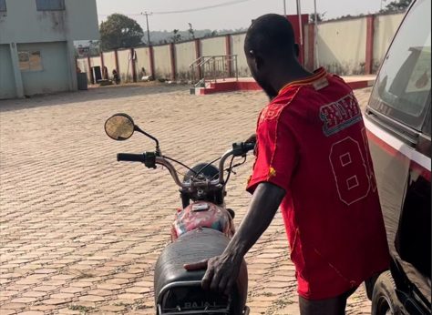 ‘My motorcycle was stolen in September’, says suspect nabbed carting away bike