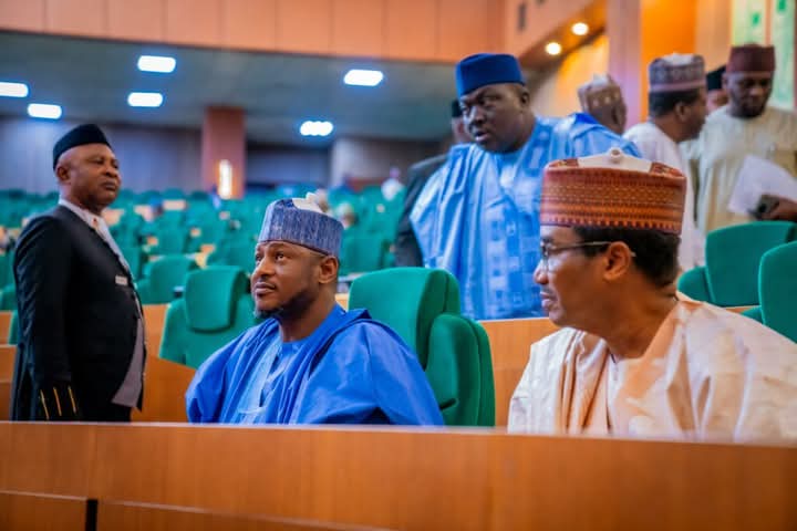 Katsina governor storms National Assembly as three PDP Reps defect to APC