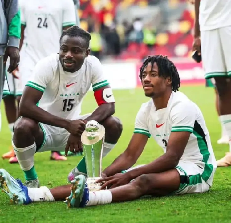 Simon celebrates first trophy with Super Eagles in style
